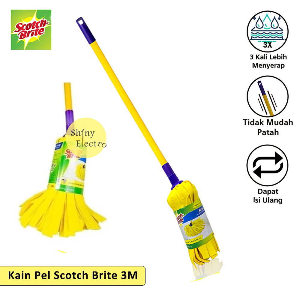 Jual Kain Pel Lantai Ubin 3M Scotch Brite Kuning Lepas Pasang Refill