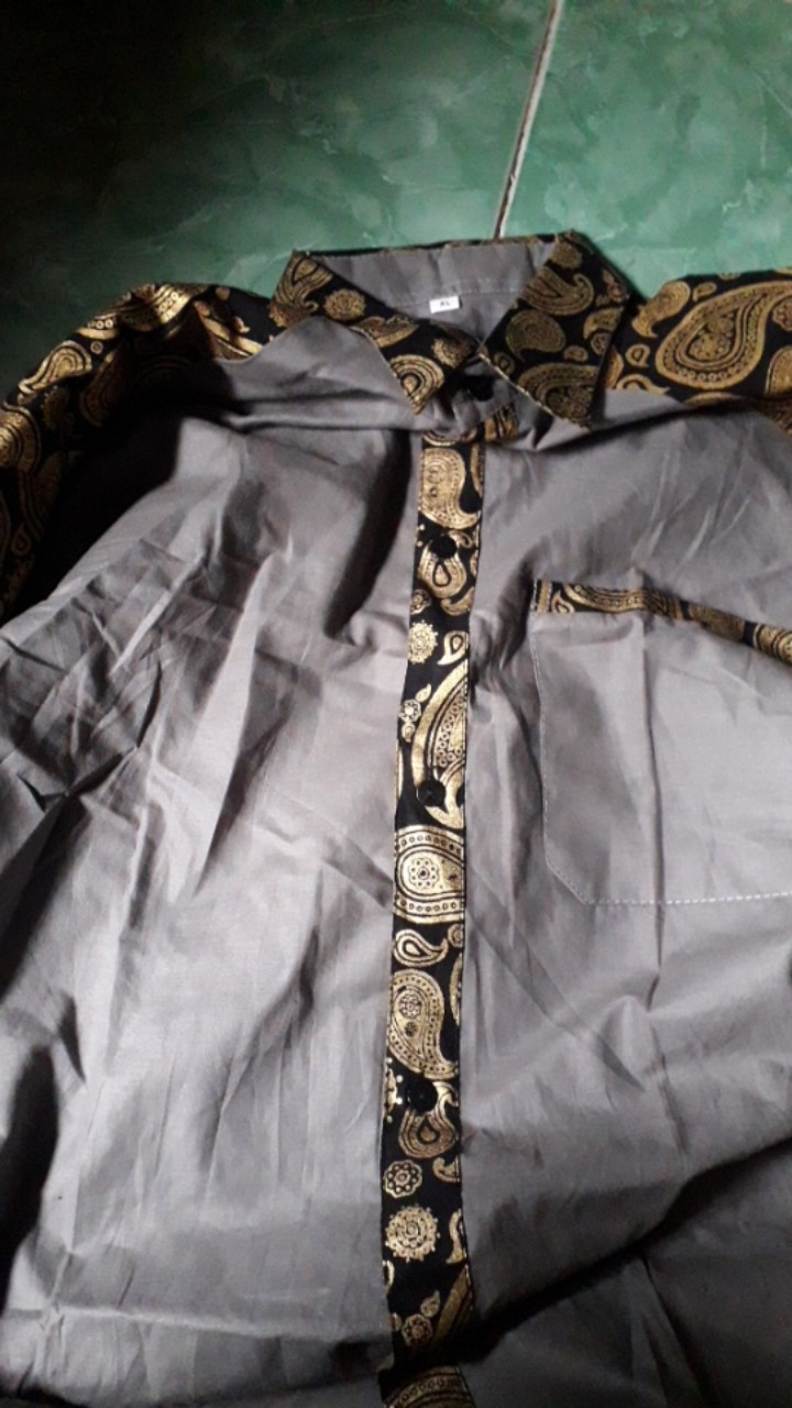 Kemeja Batik Kombinasi Pria Lengan Pendek & Panjang Terlaris & Termurah ,size M, L, Xl ( Original )