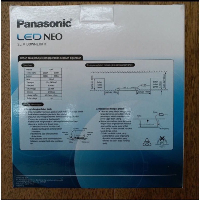 Panasonic Lampu Led Downlight Panel 12W 12 Watt Putih