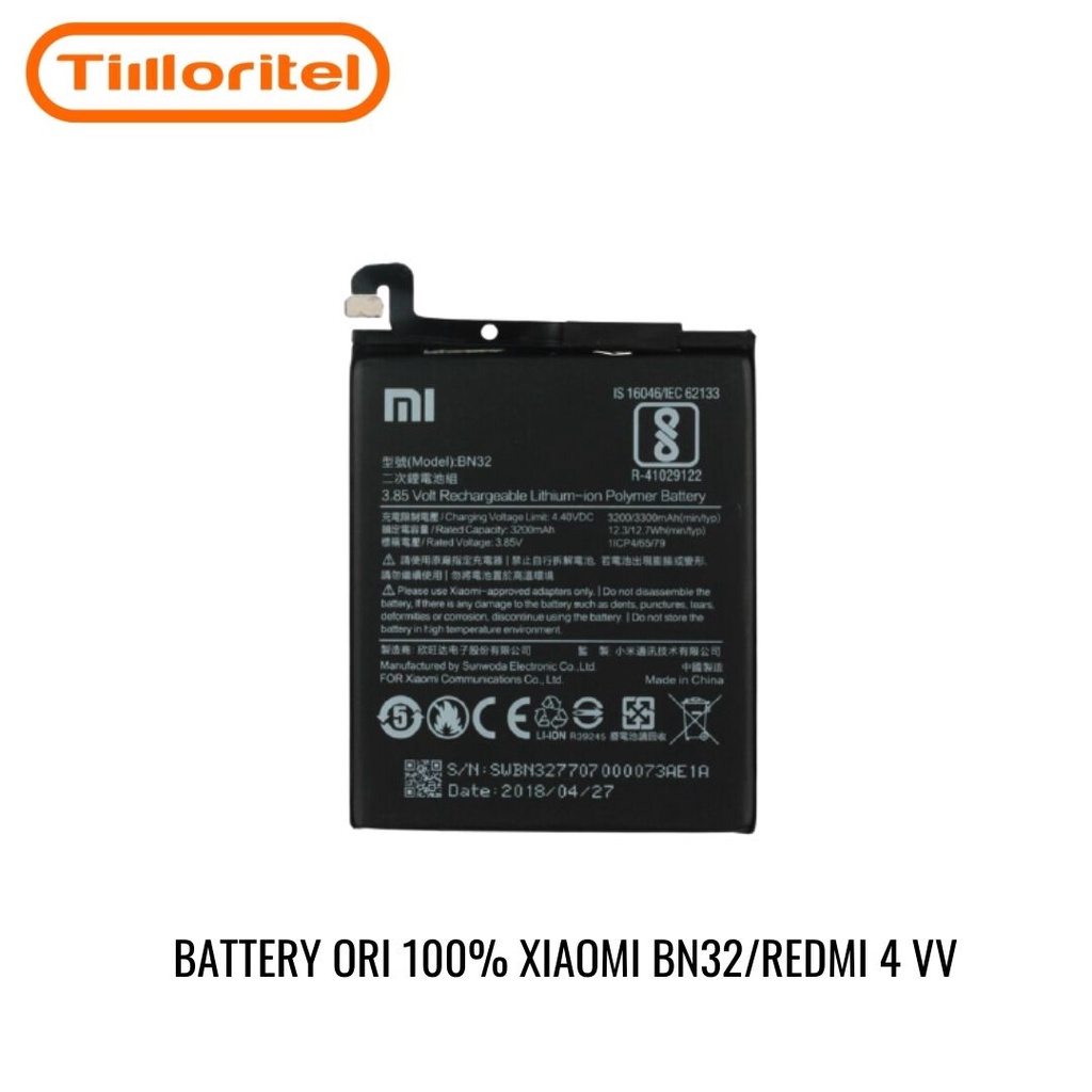 BATTERY BATERAI BATRE ORI 100% XIAOMI BN32 / REDMI 4