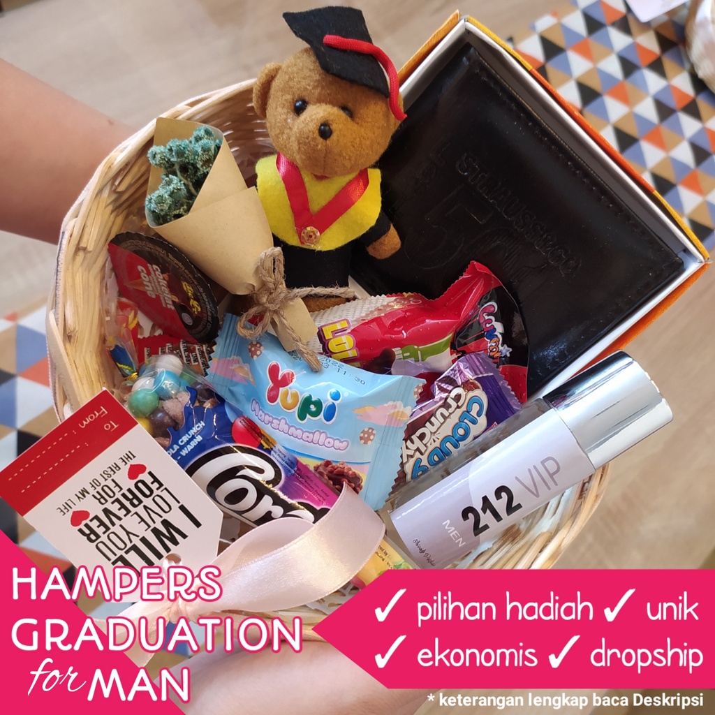 KADO HADIAH WISUDA KELULUSAN GRADUATION HAMPERS MURAH UNIK CANTIK UNTUK PACAR WANITA PRIA KERANJANG GIFT BOX SET PARCEL BONEKA SNACK BUNGA WEDDING ANNIVERSARY HAMPER PARSEL TEMAN PEREMPUAN LAKI LAKI COUPLE CEWEK COWOK