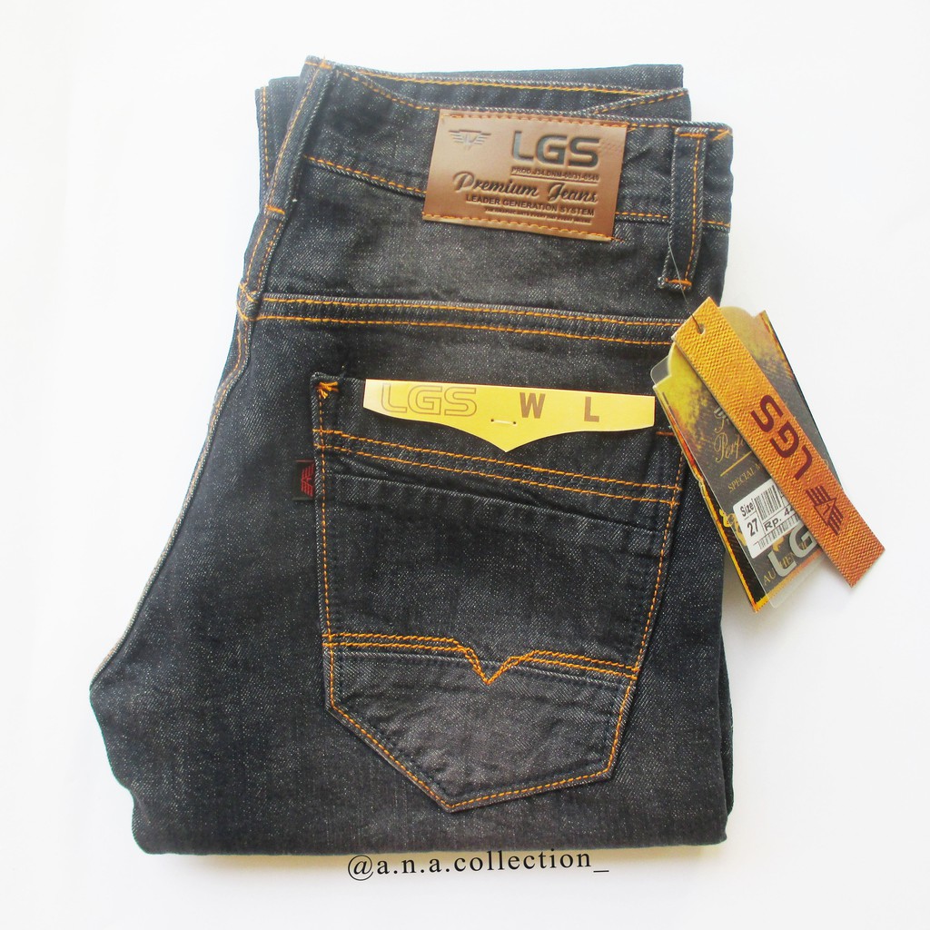 Celana Jeans LGS Premium / Celana LEGGS / Celana Jeans Biru Tua / Jeans Straight Cut