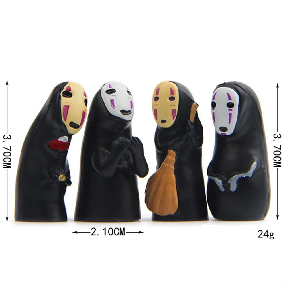 NEEDWAY Needway No Face Men Figure Collection Model Kawaii Anime 4pcs Hadiah Koleksi Action Figure