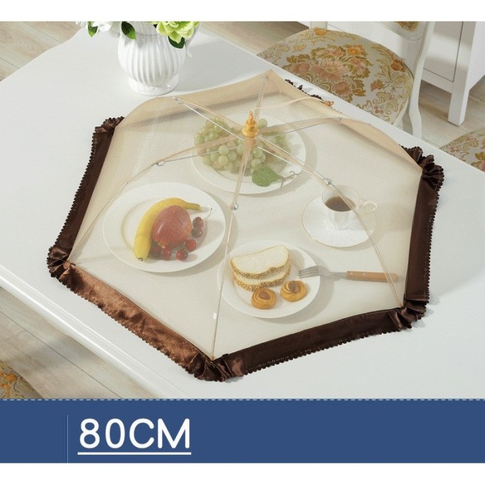 Warung.Letha Tudung Saji Transparan/Tudung Saji Lipat/Tudung Saji Cantik - Gold Brown