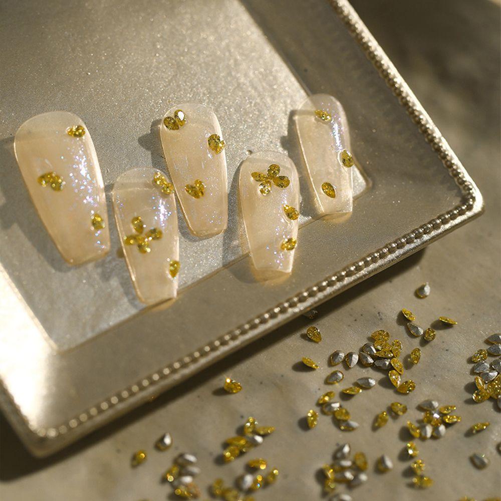 Mxbeauty Kuku Berlian Imitasi Ultra Flash Kristal Kuku Kecantikan Kuku Salon Nail Art Charms Menunjuk Bawah Manicuring Jewelry