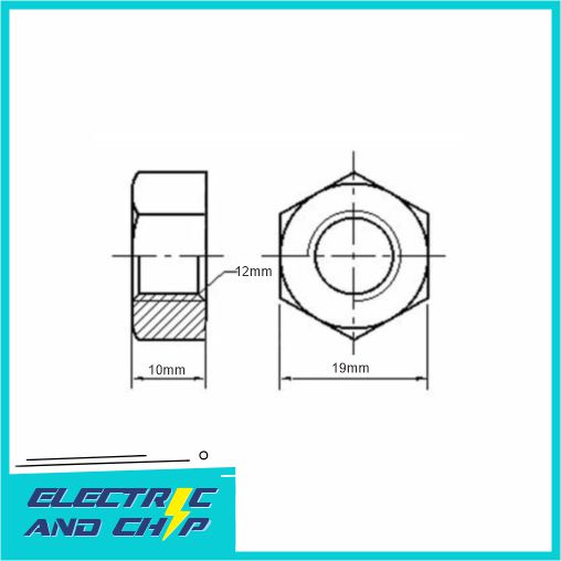 M12 Drat 1.75 Nylon Plastic Nut Hexagonal Mur Plastik Nilon