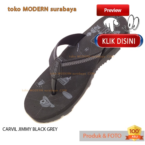 Sandal anak casual sandal jepit spons CARVIL JIMMY BLACK GREY