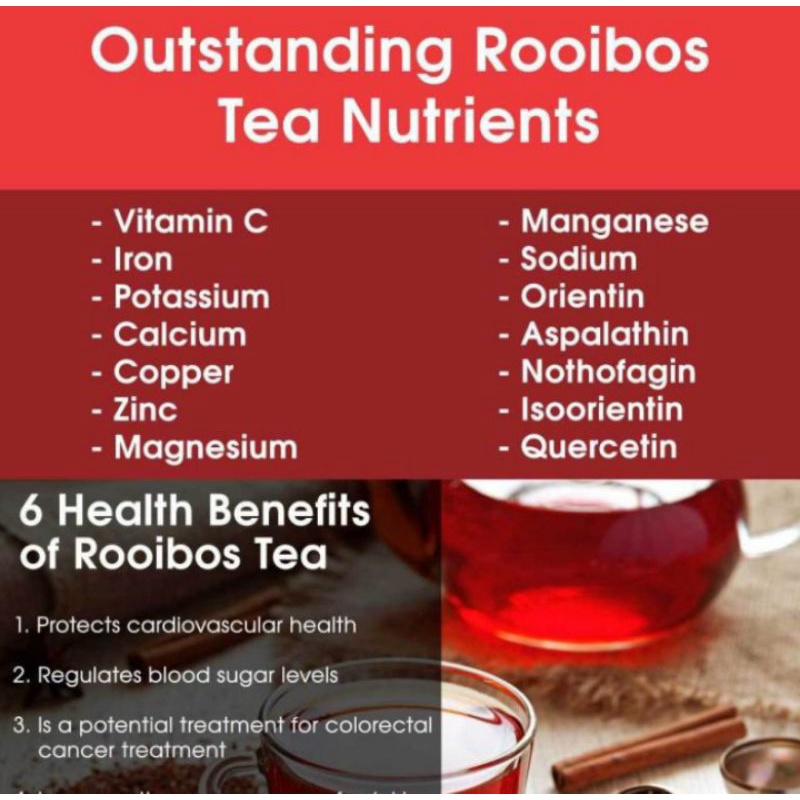 

MAR ELIF TEA AND TISANE Rooibos Tea Teh Rooibos African Red Tea 30 Tea Bag