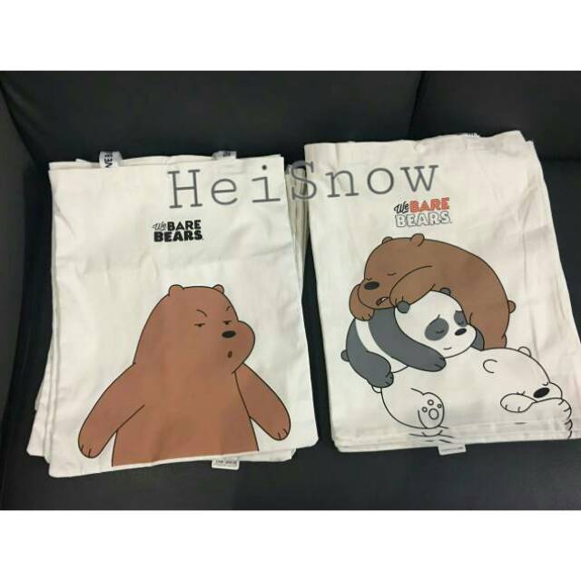 READY LAGI Tote Bag / Shopping Bag We Bare Bears Miniso