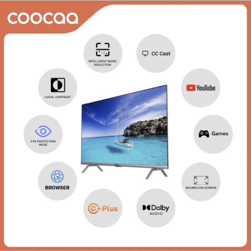 FREE BREKET!!! LED COOCAA 40S3U SMART TV DIGITAL Bezel Less Dolby Digital - NEW!!!