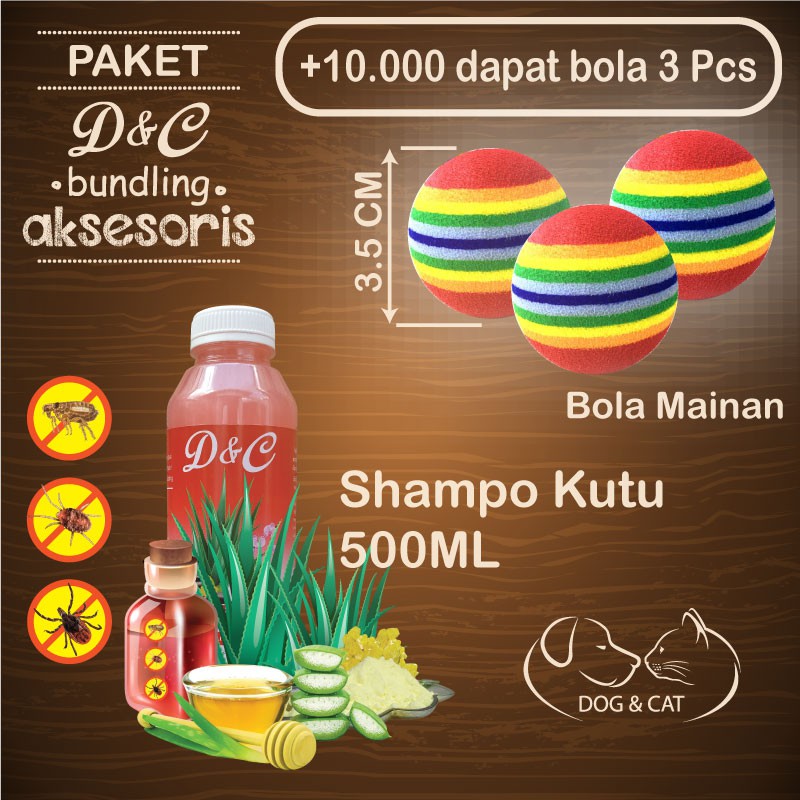 Shampo Kucing Anti Kutu Shampo Anjing Plus Rainbow Ball Per Paket