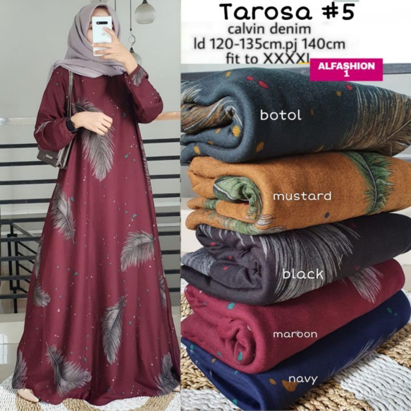 BAJU GAMIS JUMBO TAROSA BELINA MAURA LD 120 130-Maroon