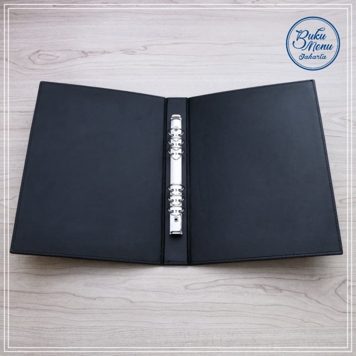 BUKU MENU RESTORAN KULIT BINDER A4 - HITAM - READY STOCK