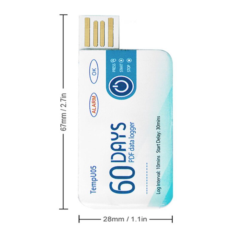 Temperature Data Logger Single Use Disposable USB Logger Suhu Sekali Pakai TempU05