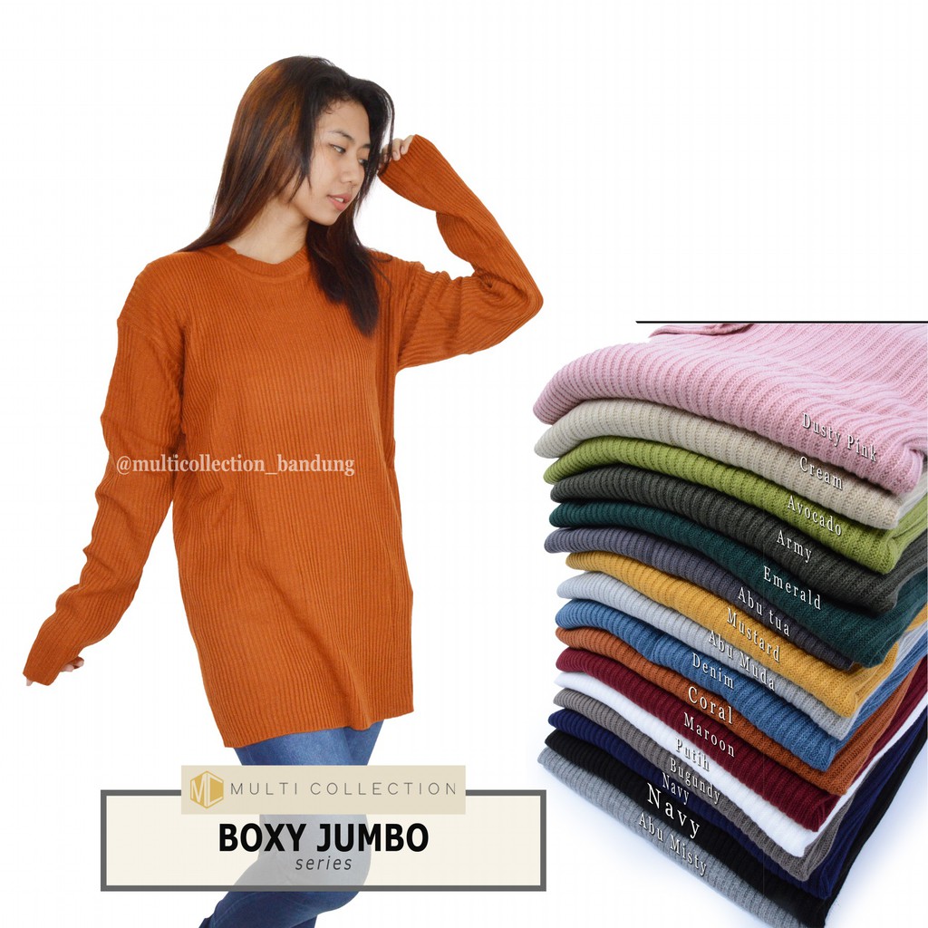 BOXY PREMIUM JUMBO baju rajut wanita sweater rajut 