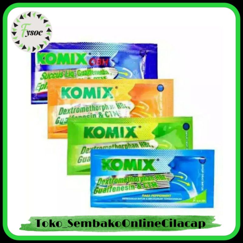 KOMIX SACHET RASA JAHE JERUK PEPPERMINT OBH OBAT BATUK CAIR SACHET