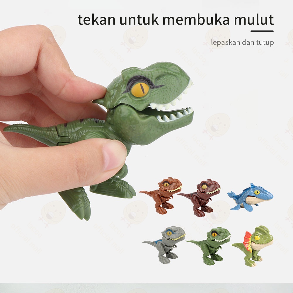 Poney Mainan dinosaurus gigit jari karet Figure dinosaurus lucu