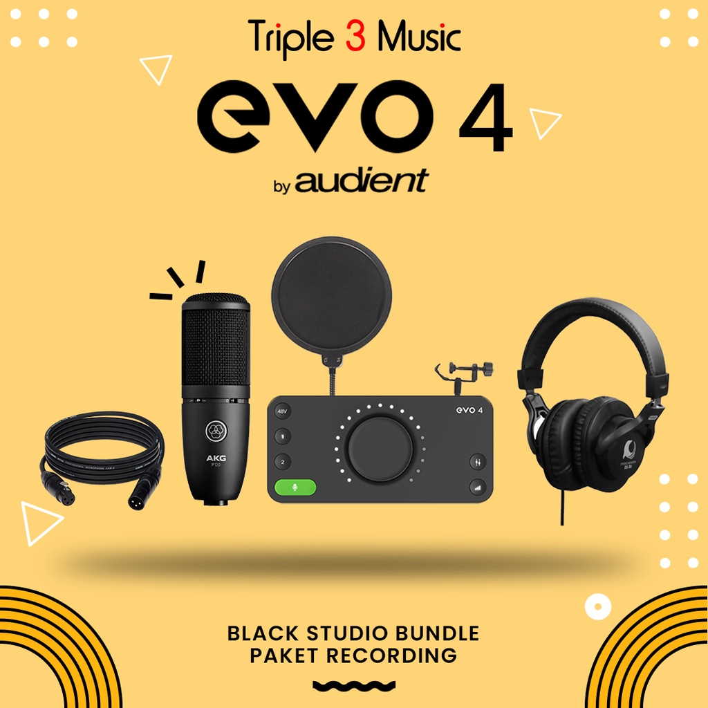 AUDIENT EVO 4 Black Studio Pack Paket Recording