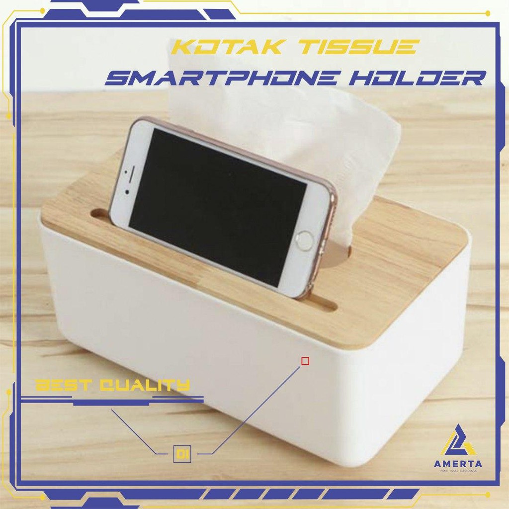 Kotak Tisu 2in1 |Kotak Tisu Plastik |Tempat Tisu dengan Slot Handphone