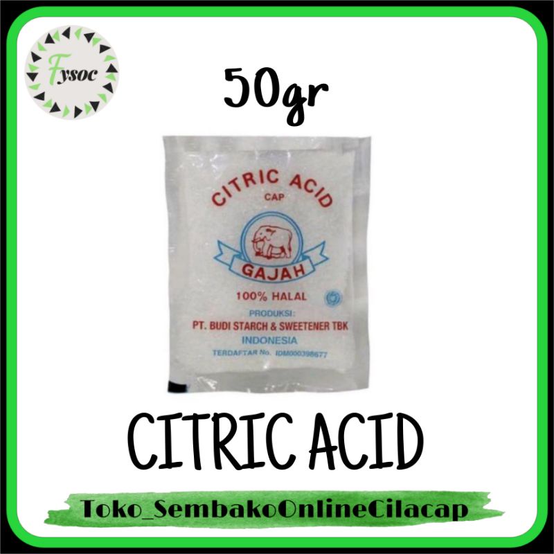 CITRIC ACID 50GR SITRUN BAHAN KUE CITRIT PEMBERSIH PAKAIAN KERAMIK PEMUTIH BAJU VIRAL