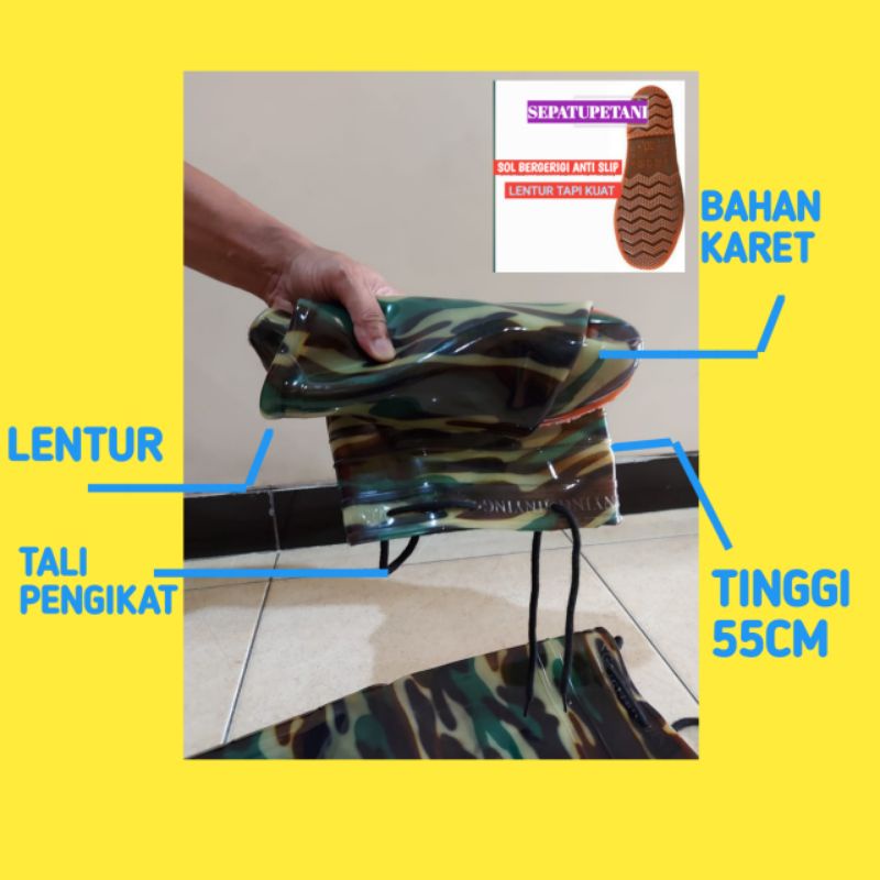 Sepatu Boot Anti Air Hujan/Boot Karet Panjang Lentur/Sepatu Boots Sawah Petani/Sepatu Boot Dewasa Anti Hujan Import 60 cm/Boot Dewasa Pria Wanita Anti Keong/Sepatu Bukan Ap Boot/Boot Anti Banjir dan Hujan