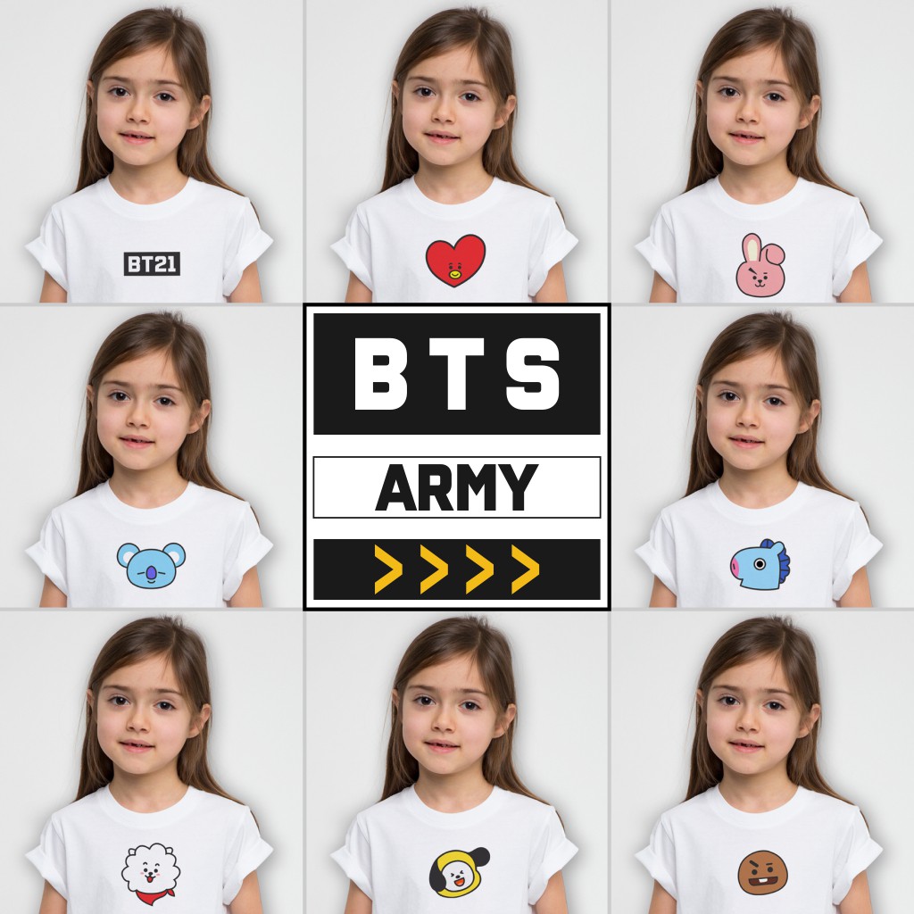 BT21 ANAK BAJU KAOS ANAK BT21 - BTS ARMY | Shopee Indonesia