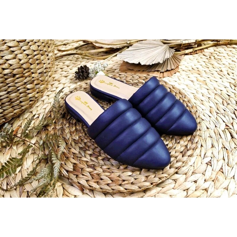 Sepatu big size jumbo wanita PAWPAWSHOES Carmina Navy sepatu Heels bigsize size 41 42 43 44 45.