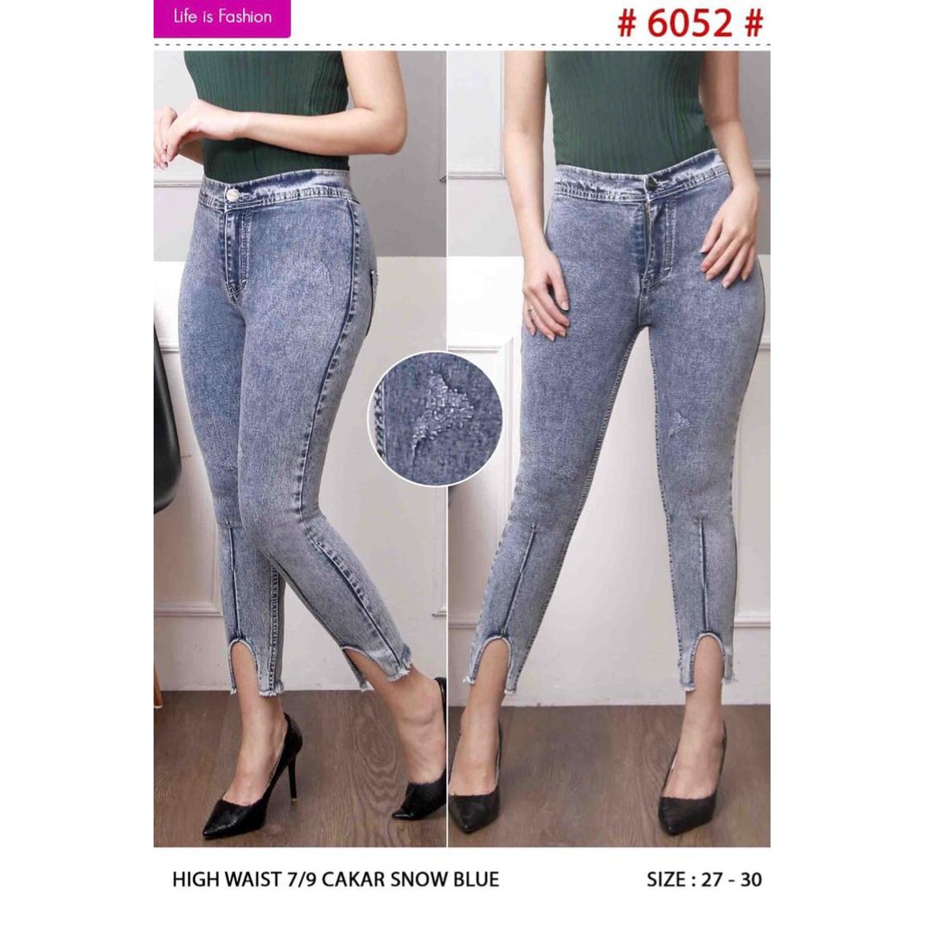 Celana Jeans Wanita Highwaist 7/9 Cakar 27 28 29 30 Bisa Bayar Ditempat(COD)