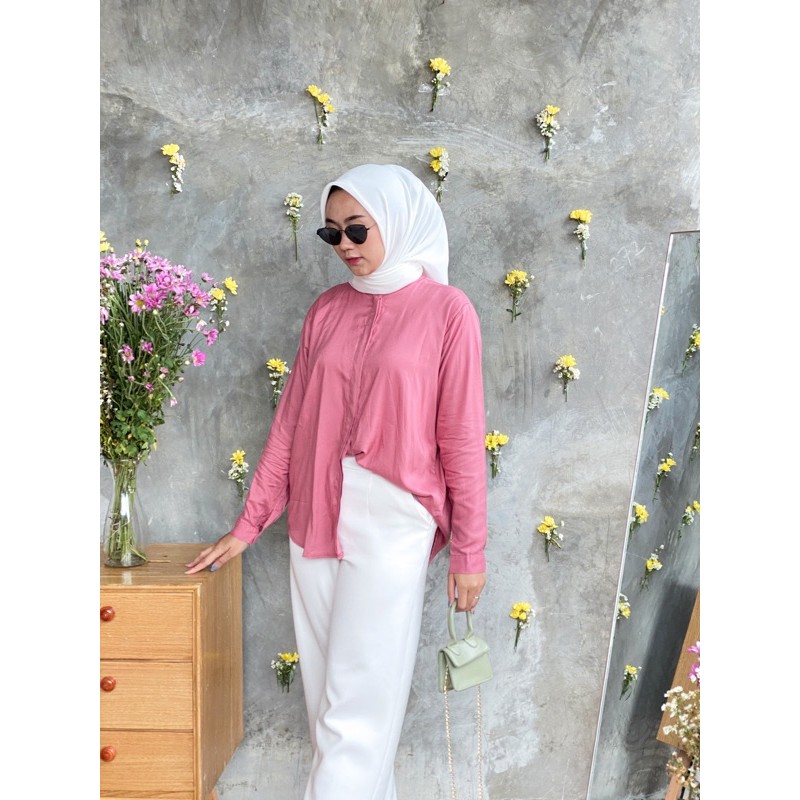 Floral.id Kemeja Maudy Shirt-Guava Maudy
