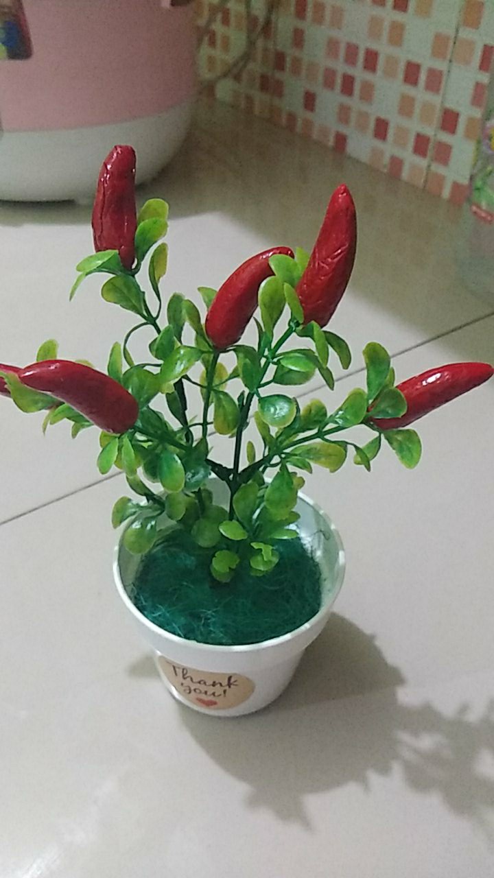 Set Pot + Bunga Palsu Hias Plastik Bunga Artifisial Bunga  Dekorasi Rumah Shabby Lover Buah Imitasi