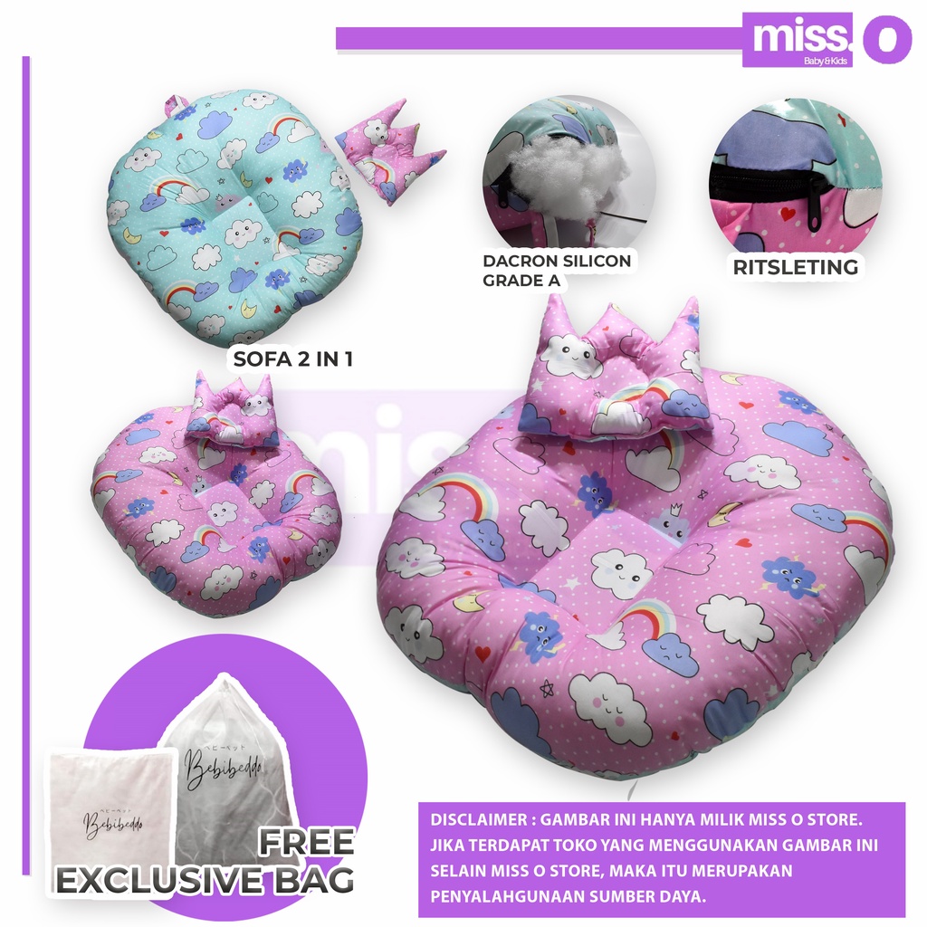 Sofa bayi / baby launger FREE bantal mahkota bayi dan tas