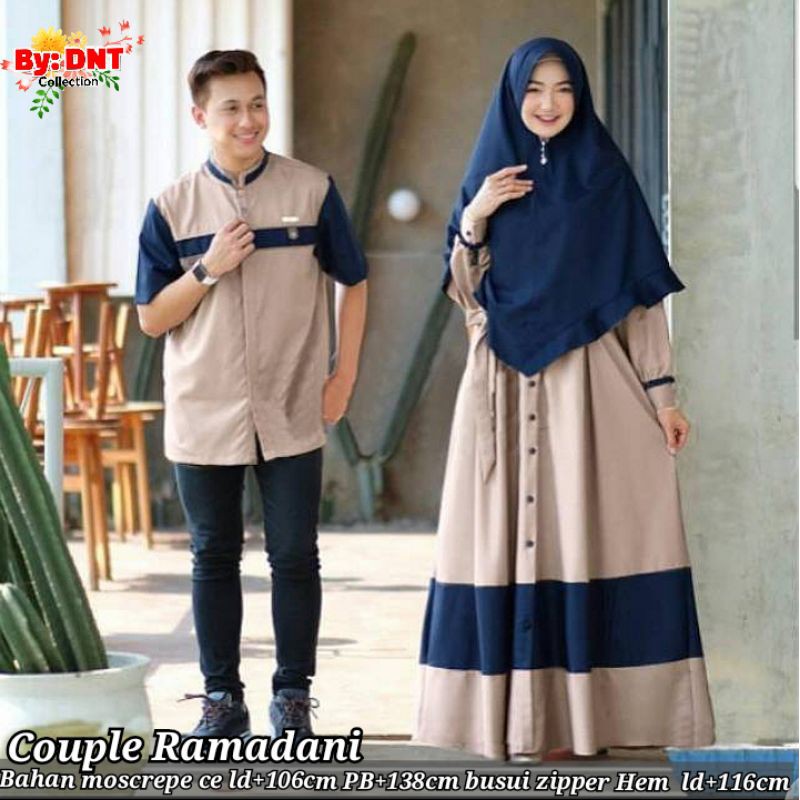 Couple sarimbit pasangan gamis syar'i kemeja Koko Ramadhan Cp