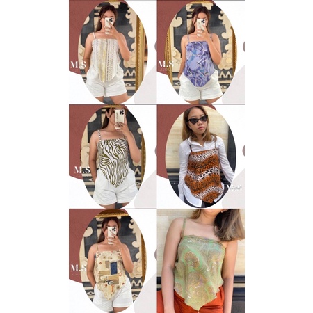 BANDANA TANKTOP SCARF | BANDANA TANKTOP SATIN SILK