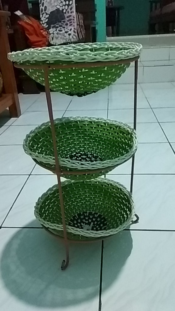 Rak Bumbu 3 Susun Rotan Sintetis