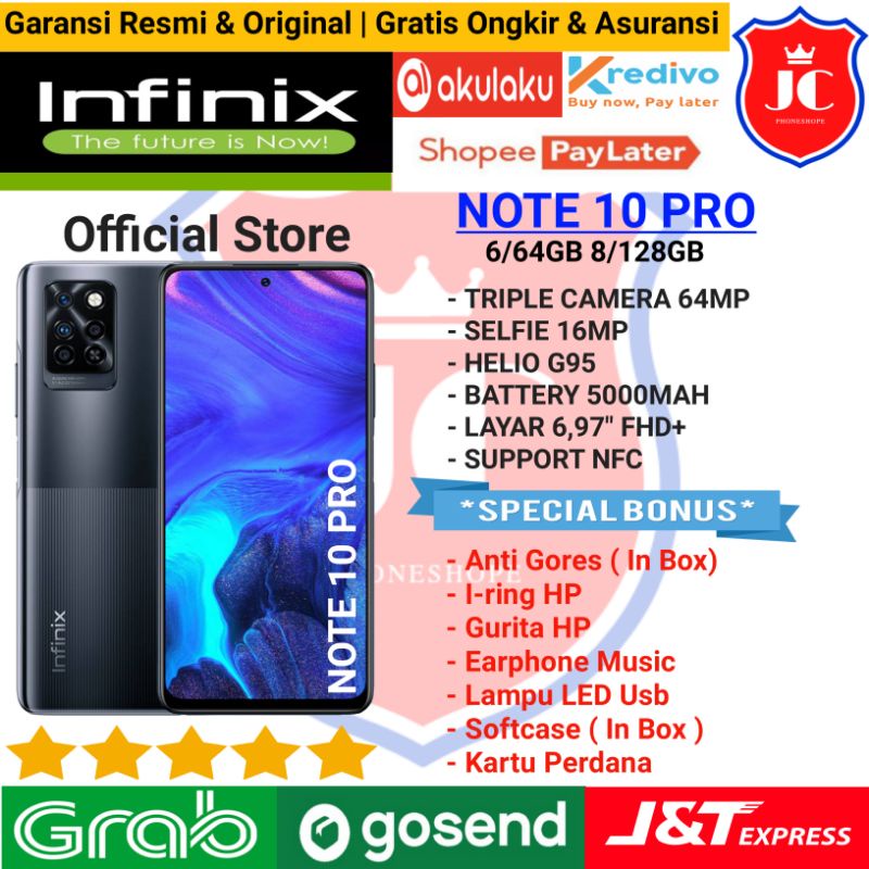 INFINIX NOTE 10 PRO NFC RAM 8GB 128GB 6/64GB GARANSI RESMI - BONUS