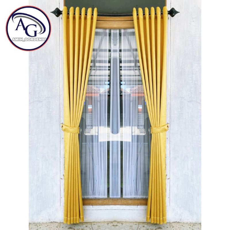 Gorden Blackout Polos Import Gold - Korden Tebal Premium - Hordeng Smokring Silver