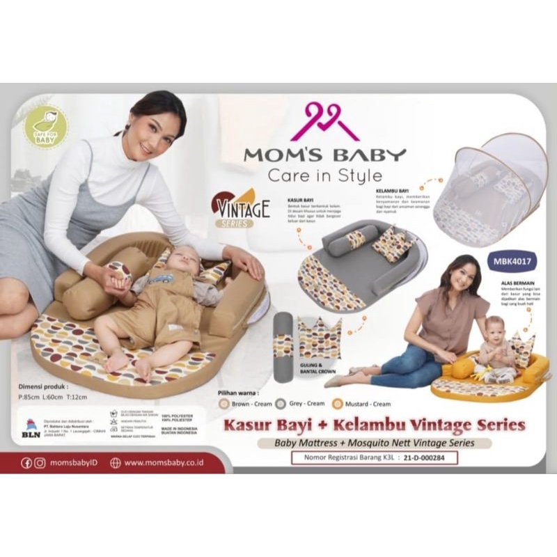 Moms Baby Kasur Bayi + Kelambu Vintage Series MBK4017