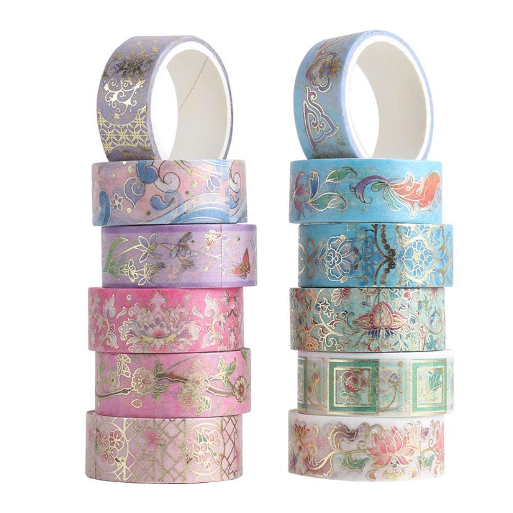 R-flower 12Roll/Set Washi Tape Sastra Kualitas Tinggi Kreatif Kecil Segar Kreatif Alat Tulis INS DIY Bahan