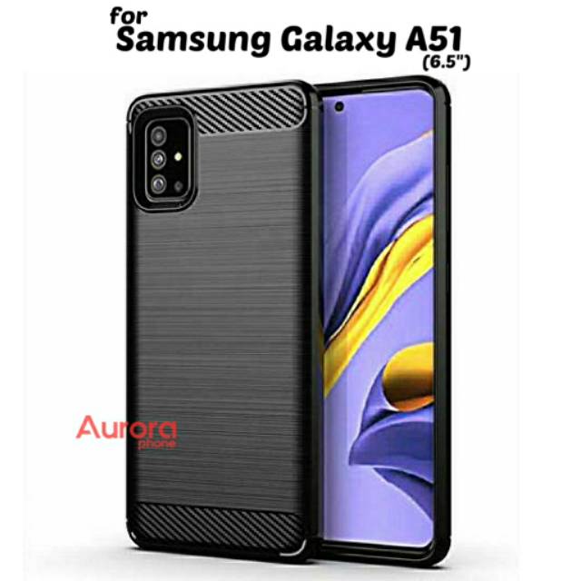 Samsung Galaxy A51 Soft Case Rugged Carbon ORIGINAL Hybrid Casing A51