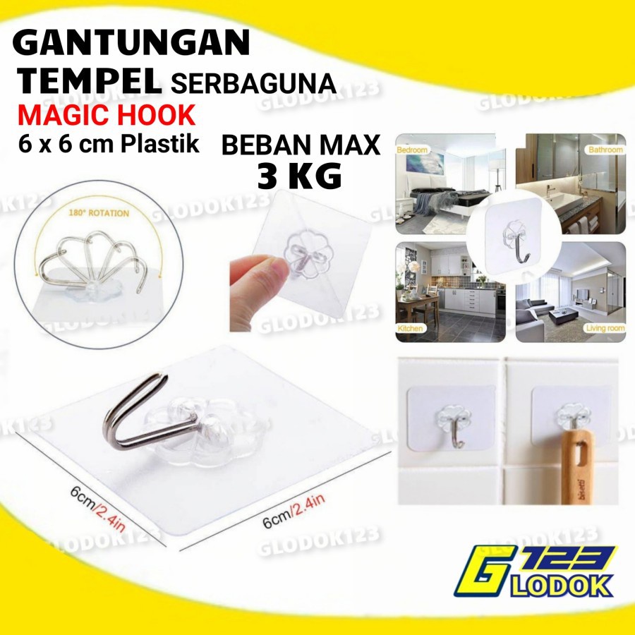 Gantungan Hook Hanger Kait Tempel Dinding Dapur Kamar Mandi Baju