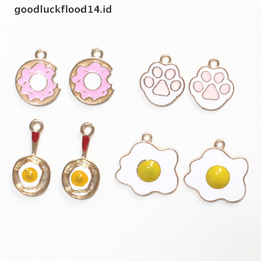 10pcs Liontin Enamel Charms Bentuk Cakar Warna Pink Bahan Zinc Alloy Untuk Perhiasan DIY