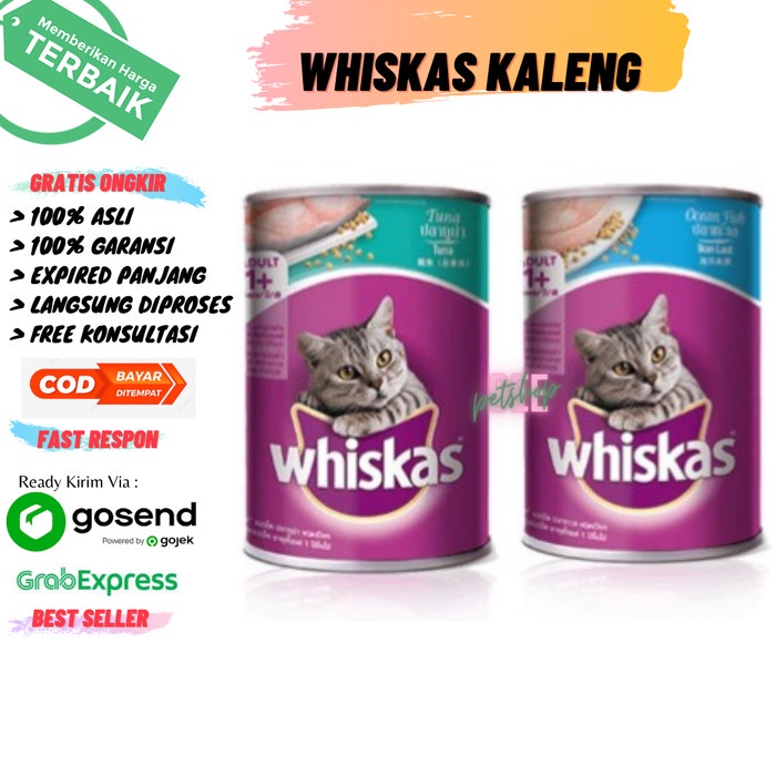whiskas kaleng tuna 400gr makanan basah untuk kucing kitten dan adult