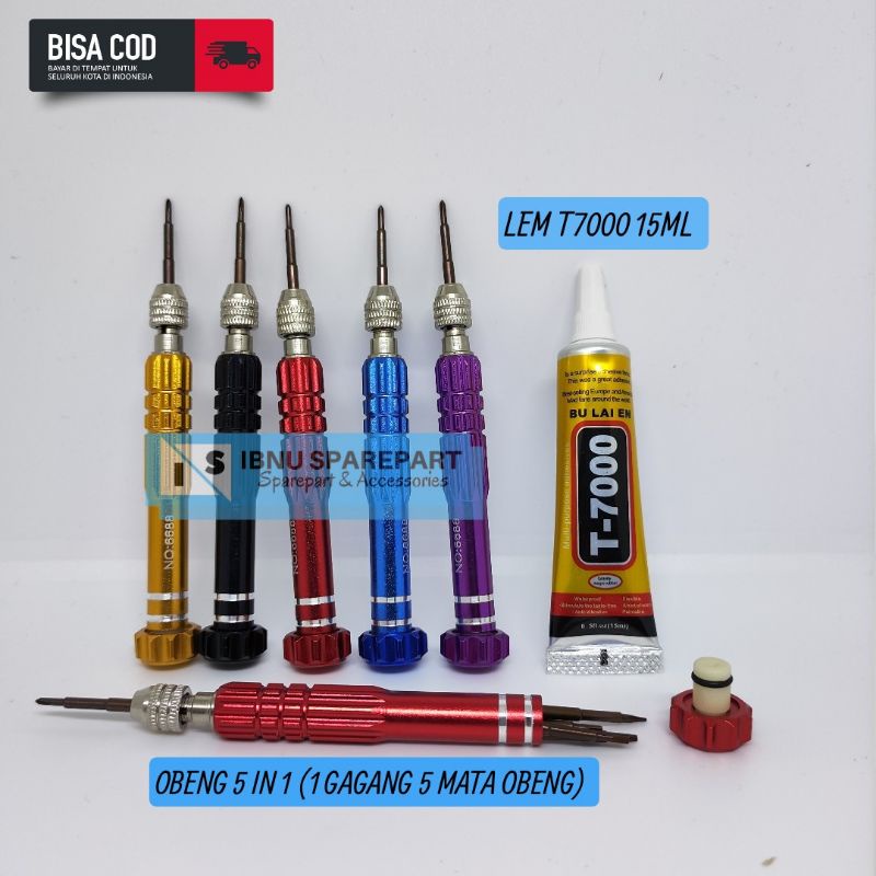 OPENING TOOLS UNIVERSAL OBENG SET 5 IN 1 + LEM B7000 15ML