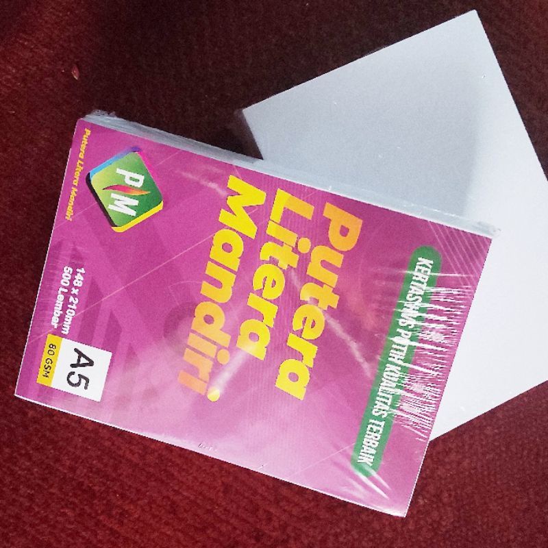 

KERTAS HVS A5 80GSM (ISI 10 LEMBAR)