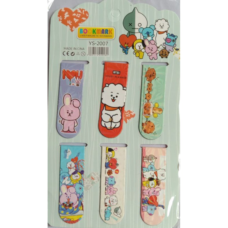 PEMBATAS BUKU BTS KECIL / PEMBATAS BUKU MAGNET BTS ISI 6