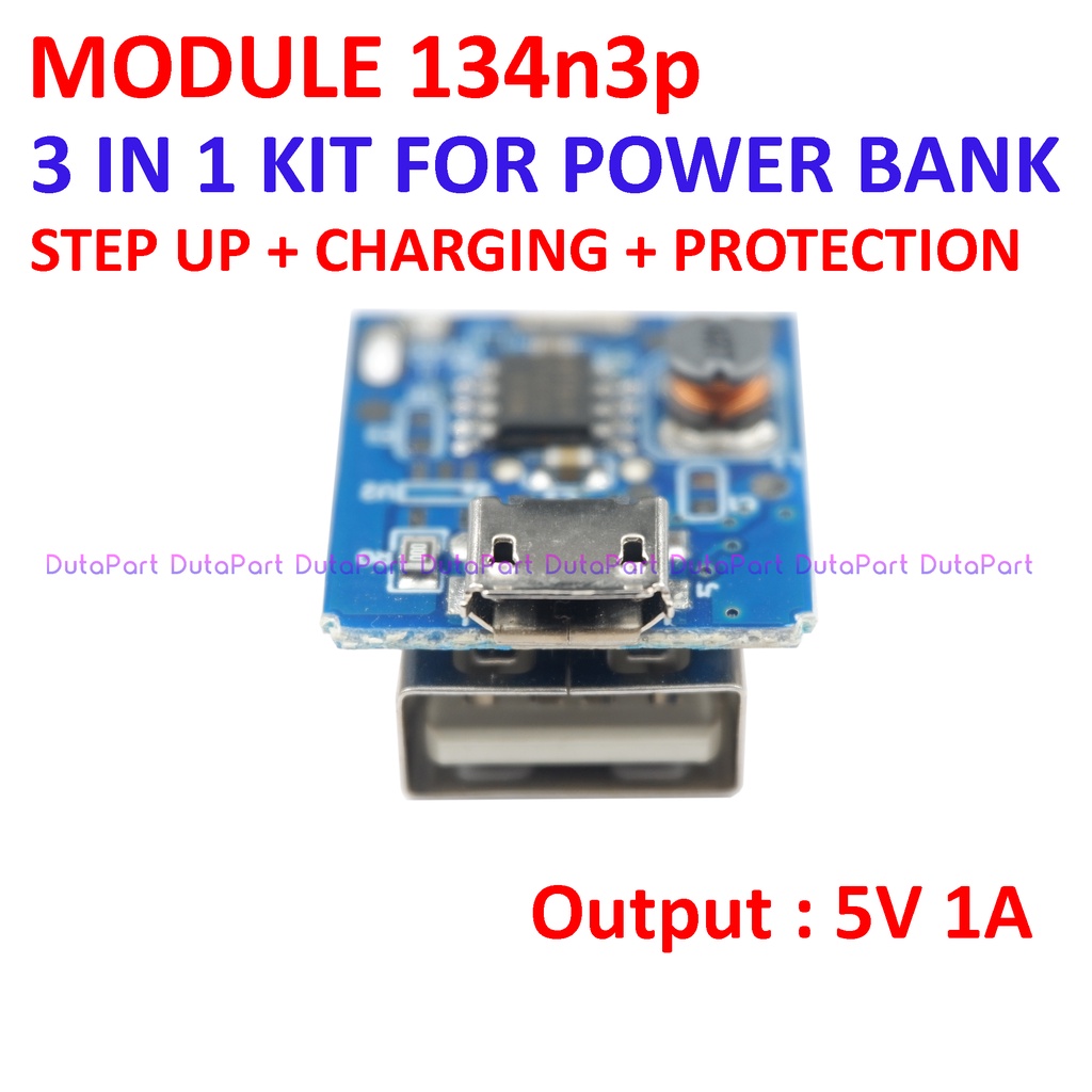 Module 3IN1 Step Up Plus Charging Plus Protection Kit For Power Bank Output 5V 1A