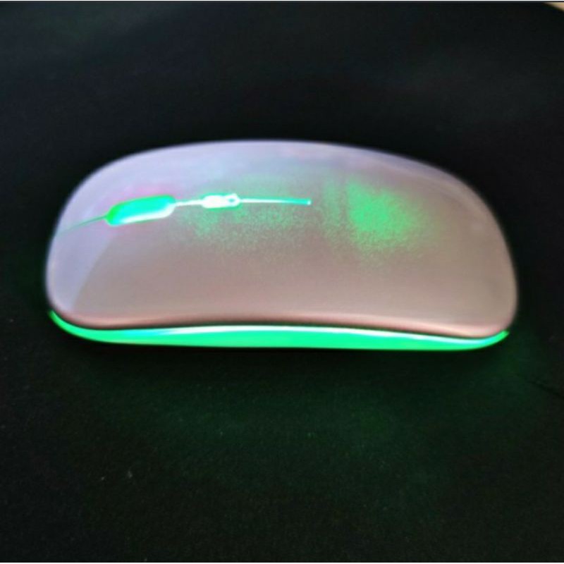 SKU-1237 MOUSE WIRELESS APPLE LED RGB RECHARGEABLE SILENT KLIK CHARGE