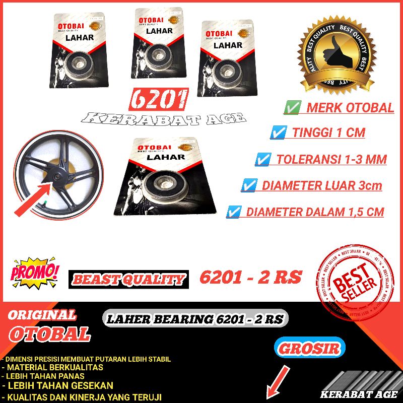 Bearing Bering Klaher Laher 6201 2RS LAHER MOTOR