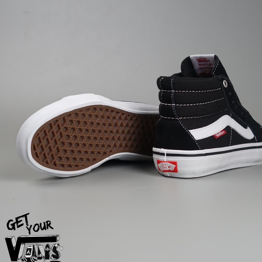 Original Vans Sk8 Hi Pro Black White 100% Bnib