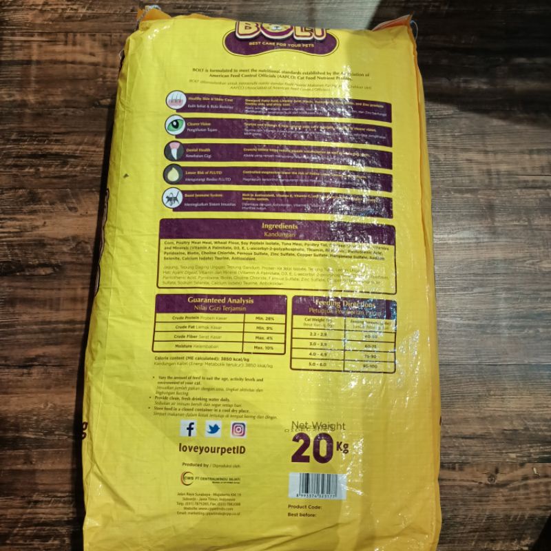 Bolt Cat Food Tuna Kible Donat 20 Kg / Makanan Kucing Bolt (BY GOSEND INSTAN)